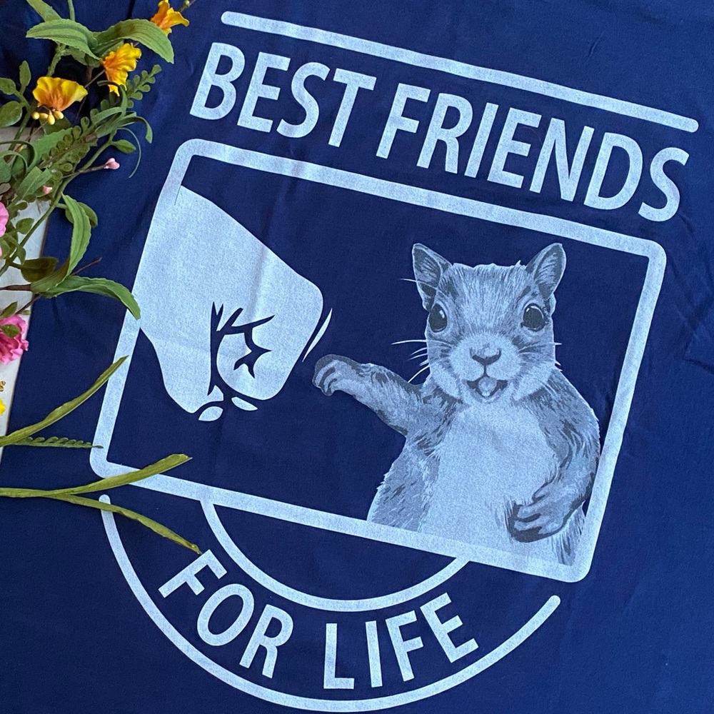 BEST FRIENDS FOR LIFE Blue Squirrel T-Shirt